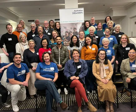 A group photo of Australian Volunteers Program Alumni and staff at Post Assignment Workshop in Melbourne.